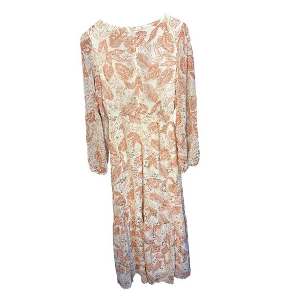 Boho‎ Floral Cutout Maxi Dress With Long Sleeves & Ring Detail By BTFL-Life - Picture 6 of 6